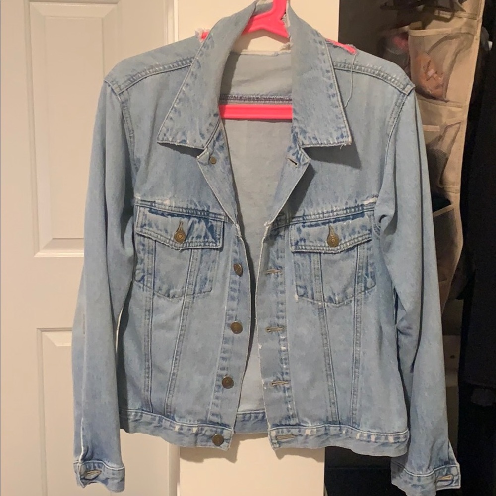 Ripped denim jean jacket